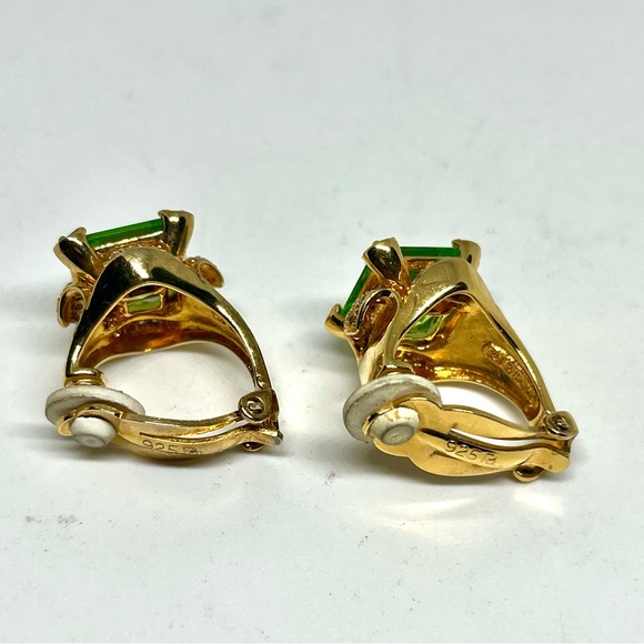 Ross-Simmons 925 Gold Tone Peridot Crystal Earrings - Picture 4 of 4